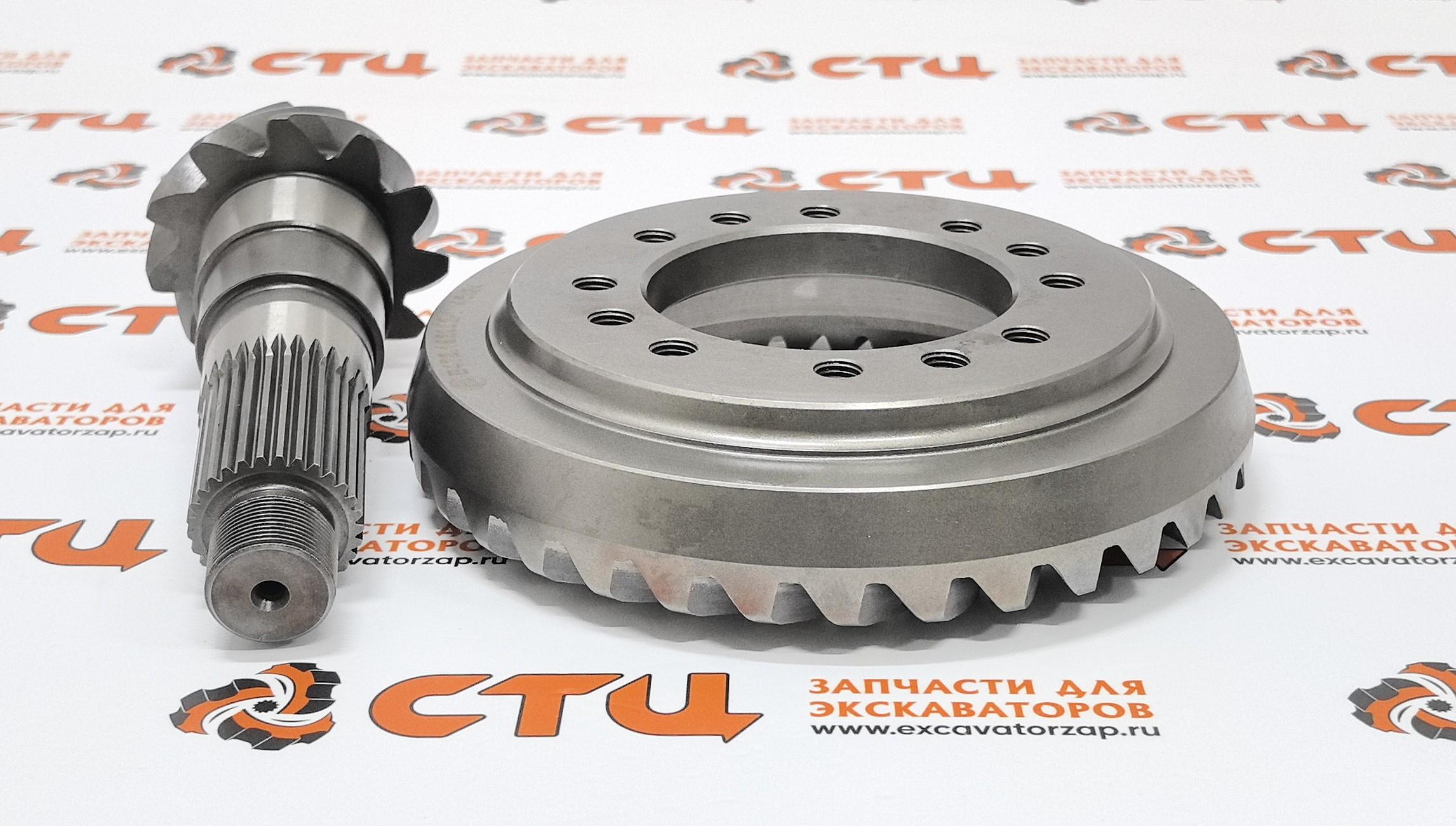 Главная пара 4472.216.008, 4472216008, 4472-216-008 (аналог, Турция) переднего, заднего мостов экскаватора HYUNDAI R170W-3, R170W-3, R1700