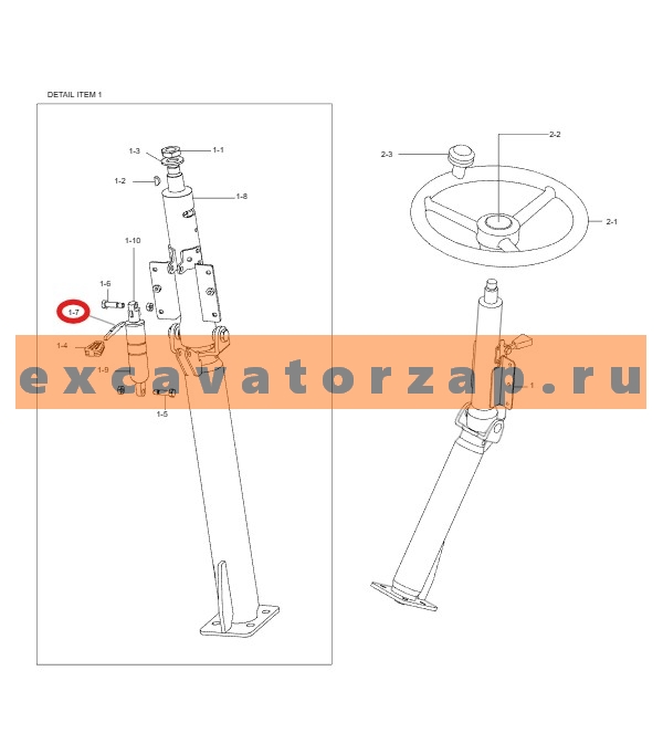 Амортизатор 0260.0006 HYUNDAI рулевой колонки экскаватора погрузчика HYUNDAI H940S