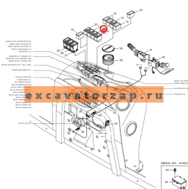 Переключатель (кнопка) 21M8-01101 головного света экскаватора погрузчика HYUNDAI H940S
