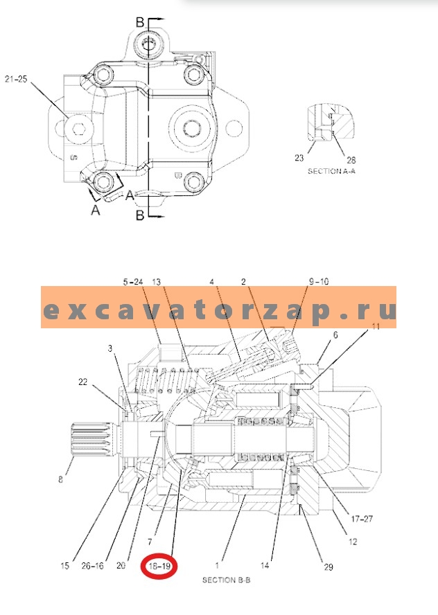 Запчасти для CAT 428/432/434/444