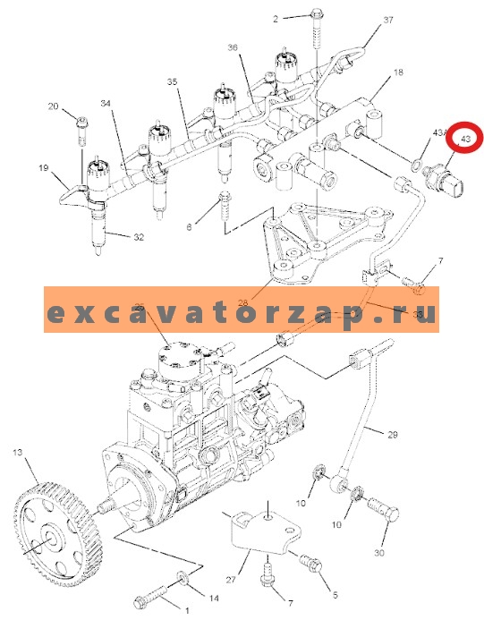 Запчасти для CAT 428/432/434/444