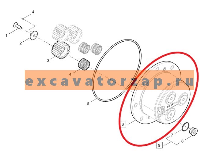 Корпус редуктора 84249603 (БЕЗ САТЕЛЛИТОВ) экскаватора погрузчика CASE 570, Fiat-Hitachi