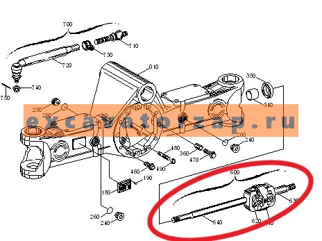 Полуось 8U-2334, 8U2334 в сборе переднего моста экскаватора CAT 214B